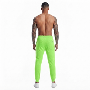 DROGEN EXPORT Neon Green Fleece Lined <b>Men's</b> Spring Sherpa <b>Joggers</b> Lightweight Drawstring Anti-Pilling Activewear Casual - Product Image 2