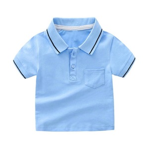 Vente en gros de polos pour enfants, bébés et tout-petits, en tissu tricoté 100% coton respirant, décontractés, d'été, avec logo personnalisé, style rétro - Product Image 1