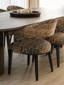 Ensemble de table à manger contemporaine en bois massif moderne avec chaises rembourrées, 7 pièces, meubles de salle à manger de luxe pour la maison, le restaurant, la villa - Product Image 3