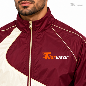 Ropa de calle personalizada para hombre, chándal cortavientos con cremallera frontal, bloque de Color, adornos elásticos, chándal cortavientos de nailon 100% para hombre - Product Image 6