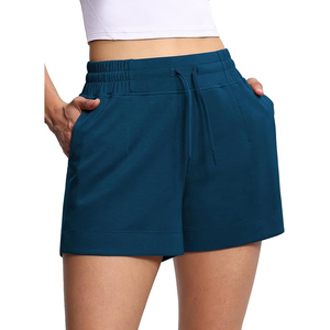 Shorts de Yoga para Mujer, Cintura Alta, Secado Rápido, 100% Poliéster, Sin Costuras, Ropa Deportiva, Shorts Casuales con Cintura Elástica - Product Image 1