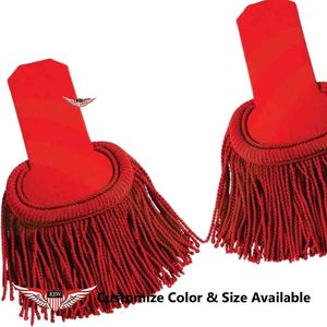 Mejores Fabricantes de Epaulettes Rojas Personalizadas, Elegantes y Ceremoniales con Hilo de Oro y Flecos de Mylar - Product Image 2