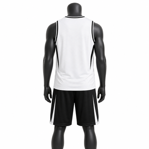 Conjunto de Uniforme de Baloncesto para Hombre, Camiseta sin Mangas Blanca y Negra con el Número 14 y Pantalones Cortos con el Número 3, Uniforme Transpirable de Poliéster - Product Image 5