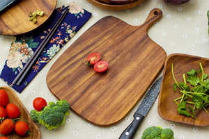 Planches à découper en bois écologiques avec logo personnalisé, longues, pour la maison, planches à découper combinées pour le pain et les légumes - Product Image 6