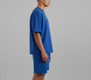Conjunto de Dos Piezas de Verano con Patrón de Letras Tejidas, Camiseta de Manga Corta Transpirable de Secado Rápido y Pantalones Cortos - Product Image 6