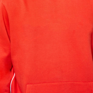 Survêtement à capuche rouge pour homme, 100% coton, coupe ample, couleur unie, poches latérales, vêtements d'automne - Product Image 4