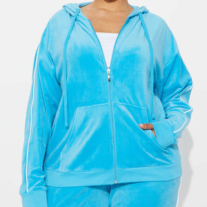 Womens Sweatsuit Set Velour Tracksuit Loungewear 2 Piece Hoodie Sweatshirt Sport <b>Pants</b> Athletic Outfits - Product Image 3
