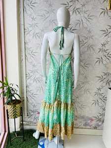 Nuevo Vestido Bohemio de Seda con Estampado Floral de Verano Indio, Largo hasta la Rodilla, Lavable, Cintura Natural, Talla Única, Regalo para Ella - Product Image 2