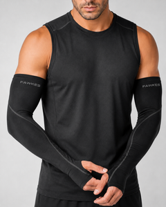 Manchons de cyclisme pour hommes FAWKES noirs anti-UV sans couture en Spandex et Polyester, protection longue manche, prix de gros personnalisé - Product Image 2