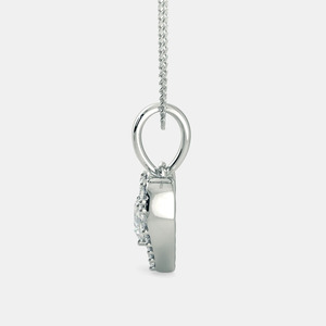 Collar con Colgante de Diamante Cultivado en Laboratorio con Halo de Corazón en Oro Blanco - Product Image 5