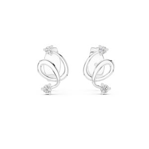 Boucles d'oreilles en or jaune 14 carats avec diamants de laboratoire ronds pour femmes |   Vêtements de bureau |   Nouveau diamant cultivé - Product Image 2