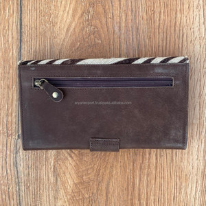 ใหม่กระเป๋าสตางค์หนังแท้พับสองทบสำหรับผู้หญิงหนังวัว100% ตะวันตกที่ใส่บัตรเครดิตหนังวัวกระเป๋าสตางค์แบบบางสำหรับผมพิมพ์ลายสัตว์ - Product Image 5