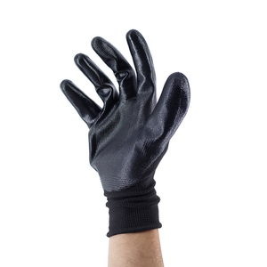 Gants de sécurité épais antistatiques, absorbants l'humidité, usage général, bleu et blanc, enduits de nitrile, poignet tricoté lisse antidérapant, 10 mil - Product Image 4