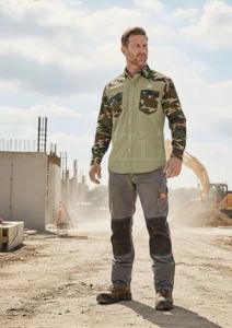 Chemise ignifuge en coton à carreaux imprimés sur mesure CAT2 8.2cal/cm2 ATPV NFPA 2112 Coupe régulière Coutures soudées Protection contre les vapeurs de niveau 2 - Product Image 3