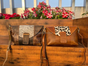 New Western Style Animal Print Fur Leather Shoulder <b>Bags</b> High Quality Fashionable Genuine Animal Fur Leather Sling Side Handbags - Product Image 4