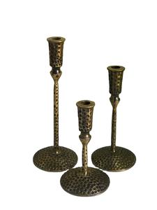 Ensemble de 3 bougeoirs antiques en fonte, Design à points, moderne, meilleure vente - Product Image 2