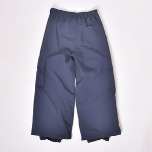 Pantalon de neige bleu marine pour extérieur avec poches cargo Pantalon de ski imperméable avec bouches d'aération à la taille réglable et guêtres intérieures de bottes - Product Image 1