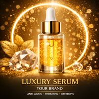 Suero Facial Coreano OEM ODM 30ml/100ml, Blanqueador, Antienvejecimiento, Antiarrugas, Vitamina C, Ampolla, Personalizado con Estampado Dorado, Marca Privada