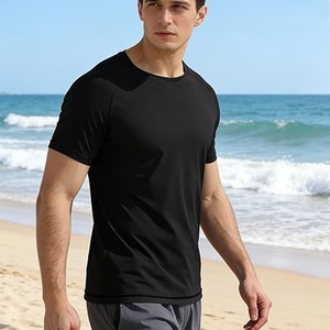 Men Compression T Shirt Rash Guard Short Sleeve UV Protection Swim Shirt Quick Dry <b>Athletic</b> Wear OEM Supplier - Product Image 3