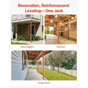 Lot de 2 crics télescopiques en acier de 54 à 150 pouces, capacité de charge maximale de 11 200 livres, poutre de soutien réglable, nivellement du sous-sol, cric de levage pour maison - Product Image 4