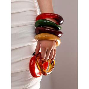 Bracelets en résine faits à la main de qualité supérieure RR Enterprises, fabriqués en Inde, pour femmes, à porter au quotidien et comme accessoires de bijoux ethniques pour les fêtes - Product Image 4