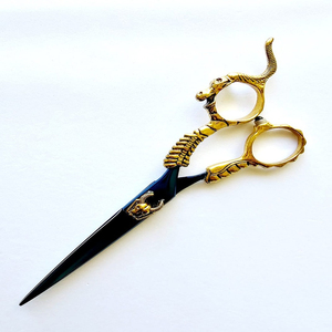Ciseaux à manche dragon, ciseaux durables en acier inoxydable, ciseaux à motif dragon, outil de coupe professionnel pour barbier, manche dragon - Product Image 1