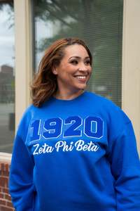 เสื้อสเวตเชิ้ตคอกลมปักลายผ้าฝ้ายถักทรงโอเวอร์ไซส์ Zeta Phe Beta Clothing Manufacturer สำหรับผู้หญิง - Product Image 3