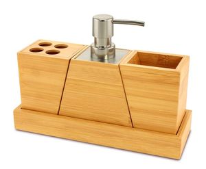 Latest Design Wooden <b>Bathroom</b> <b>Accessory</b> <b>Set</b> Eco Friendly Handmade Soap Pump Tumbler Soap Dish Hotel <b>Bathroom</b> Vanity Decor - Product Image 2