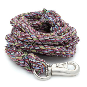 Corde de laisse pour cheval en PP tricoté de qualité supérieure - Corde de 15 mm - 2,10 mètres ou 7 pieds de long avec extrémités en cuir - Product Image 5