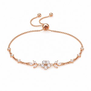 Hallmark Silver Floral Zircon Rose Gold Plated Fashion Bracelet - Product Image 3