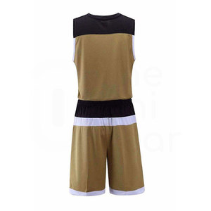 Conjunto de Uniforme de Baloncesto para Hombre, Camiseta sin Mangas con Cuello en V, Pantalones Cortos, Dorado, Negro, Blanco, Poliéster que Absorbe la Humedad, para Adultos, Todas las Temporadas - Product Image 2