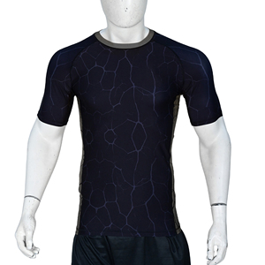 Custom Men Short Sleeve Rash Guard Sublimation BJJ MMA Fight <b>Shirt</b> Quick Dry Breathable Gym Fitness <b>Compression</b> Base Layer Top - Product Image 6