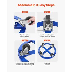 Chariot à tambour de 55 gallons avec une capacité de 2000 lb Chariot à tambour à 4 roulettes Chariot à tambour de 2000 lb - Product Image 5