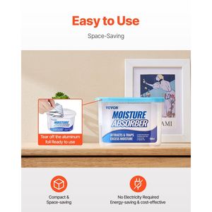 6 Confezioni da 10,8 oz di Scatole Assorbiumidità Senza Profumo, Deumidificatore Domestico che Assorbe e Rimuove l'Umidità in Eccesso - Product Image 5