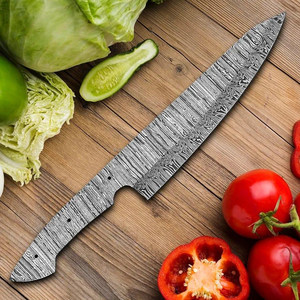 Cuchillo de Cocina Profesional de Acero de Damasco Forjado a Mano, Hoja Entera, 12.5 Pulgadas de Longitud Total, Disponible para DIY, OEM, ODM, Bajo Costo - Product Image 4