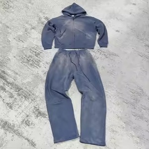 Unisex Tracksuit Hooded Full Sleeve Solid Color Sweatshirt <b>Pants</b> 100% Cotton Breathable Casual Autumn Wear - Product Image 3