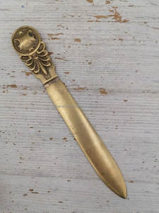 <b>Brass</b> <b>Letter</b> Opener with Sleek and Simple Ornate Design – A Practical Tool for <b>Letters</b>, Bills, and Packages - Product Image 5