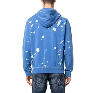 Sweat-shirt à capuche en molleton de haute qualité pour homme, manches longues, effet usé, nouveau design, couleur unie - Product Image 2