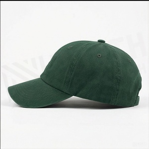 Gorra de Béisbol Verde de 6 Paneles, Ajustable, Unisex, Informal, de Algodón, Color Sólido, Estilo Lavado - Product Image 3