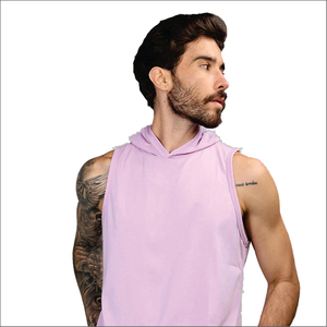 Débardeur à capuche sans manches pour homme, couleur unie, séchage rapide, tricoté, décontracté, pour l'entraînement - Product Image 4