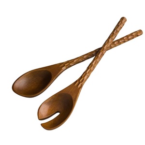 Handcrafted Acacia Wood Salad Server Set Long Handle Wooden <b>Serving</b> <b>Spoon</b> And Fork Eco-Friendly Kitchen Utensils For <b>Serving</b> - Product Image 1