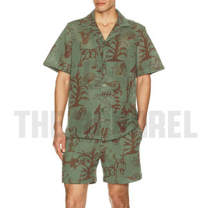 ชุดเซ็ตเสื้อยืดและกางเกงขาสั้นผู้ชายผ้าฝ้ายถักเนื้อนุ่ม ระบายอากาศดี ดีไซน์ใหม่ล่าสุด น้ำหนัก 220 กรัม พิมพ์ลายดิจิตอล รับผลิตตามสั่ง คุณภาพดีที่สุด ขายส่ง - Product Image 2