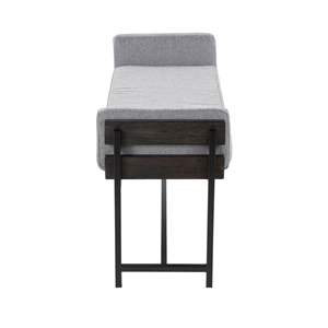 Kari 18 \ "panca fattoria in metallo nero con legno grigio e tessuto grigio chiaro per mobili da soggiorno - Product Image 2