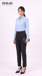 Chemise en bambou bleu ciel pour femme ANIMA, respirante, décontractée et professionnelle - Product Image 5