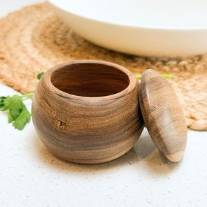 Natural Wood Square Classic Eco-Friendly Canister Wooden Lid Handmade Kitchen Storage Jar <b>Tea</b> <b>Coffee</b> <b>Sugar</b> Spice Grain Container - Product Image 4