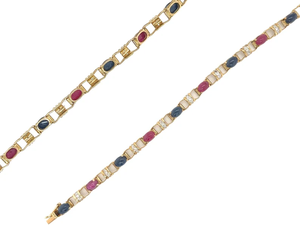 14K Gold Geometric Chain <b>Bracelet</b> with Diamond Channel Setting Women's Vintage Party Wear IGI Certified - Product Image 2