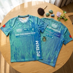 เสื้อวิ่งมาราธอน Cantho แบบกำหนดเอง เสื้อผ้ากีฬาน้ำหนักเบา ระบายความชื้นได้ดี เสื้อแขนสั้นสำหรับทุกเพศ ผลิตจากโพลีเอสเตอร์ - Product Image 5