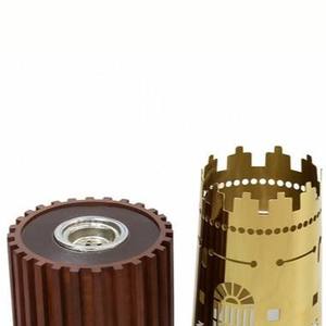 Encensoir en métal doré de luxe, style château, pour Bakhoor, avec base en bois côtelée et découpes complexes, vente en gros - Product Image 5