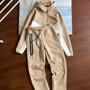 Conjunto Deportivo Informal Gris Jaspeado, Tejido, con Cremallera Completa, de Secado Rápido y con Capucha - Product Image 3