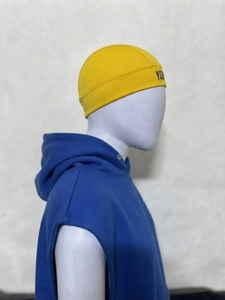 Yellow Knit <b>Skull</b> <b>Beanie</b> Cap Unisex Cuffed Winter Hat Soft Stretch Warm Casual Outdoor Headwear for Adults 56-58CM - Product Image 2